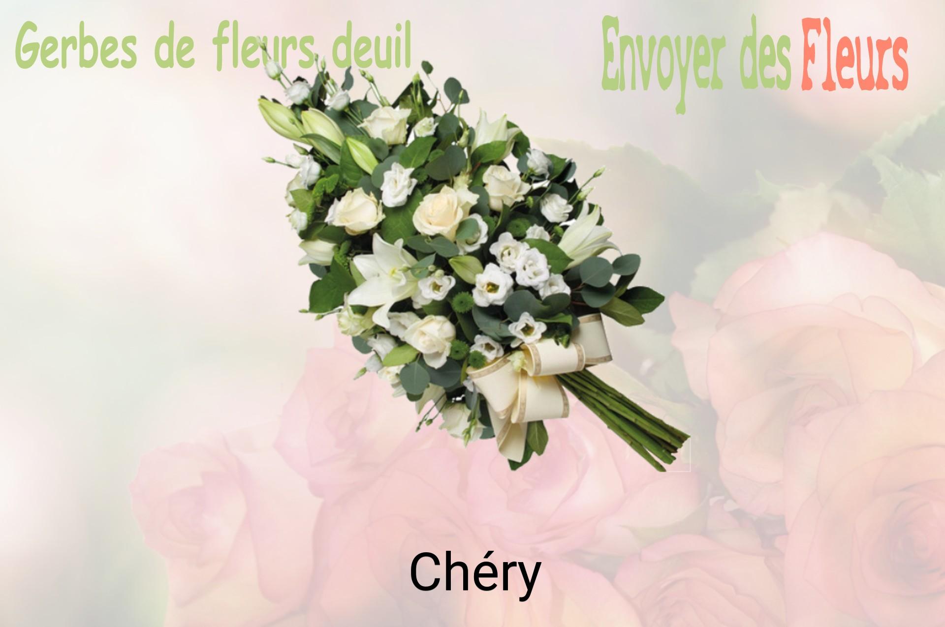 Gerbe de fleurs de deuil livrée à Chéry